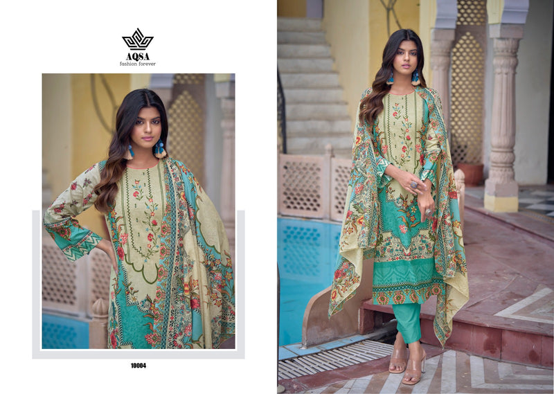 Aqsa Imperial Cambric Cotton Printed Exclusive Embroidery Work Fancy Designer Salwar Kameez