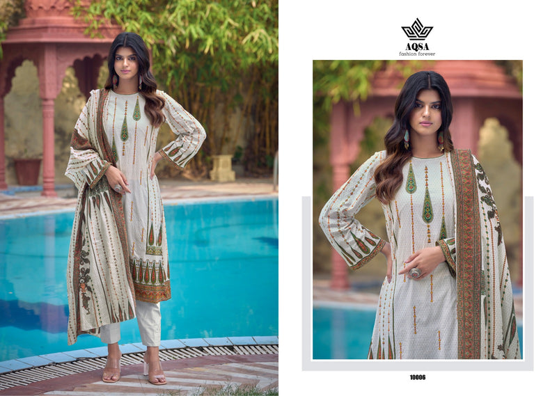Aqsa Imperial Cambric Cotton Printed Exclusive Embroidery Work Fancy Designer Salwar Kameez