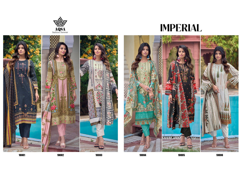 Aqsa Imperial Cambric Cotton Printed Exclusive Embroidery Work Fancy Designer Salwar Kameez