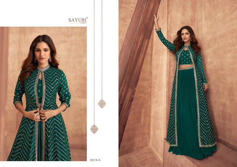 Sayuri Impression Chinon With Silk Heavy Embroidery Work Stylish Designer Long Party Wear Gown