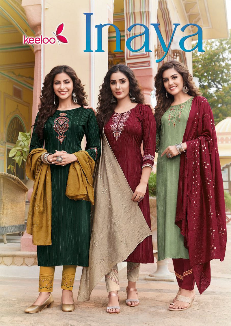 Keeloo Inaya Vol 1 Rayon With Heavy Embroidery Work Stylish Designer Festive Wear Fancy Kurti
