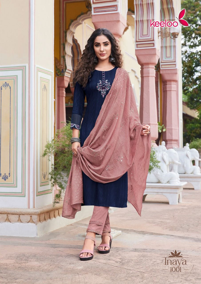 Keeloo Inaya Vol 1 Rayon With Heavy Embroidery Work Stylish Designer Festive Wear Fancy Kurti