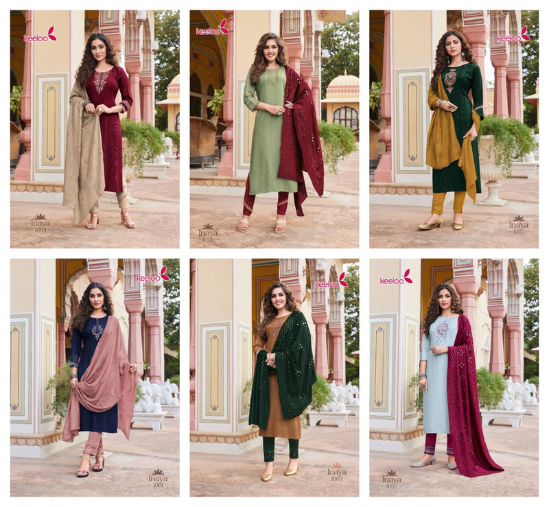 Keeloo Inaya Vol 1 Rayon With Heavy Embroidery Work Stylish Designer Festive Wear Fancy Kurti