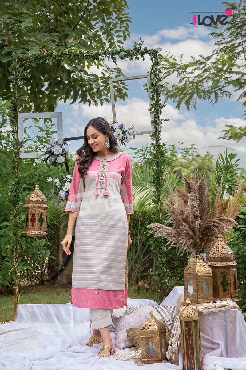 1Love S4u Indi Chic Vol 3 Rayon Stylish Fancy Festive Wear Kurtis With Bottom