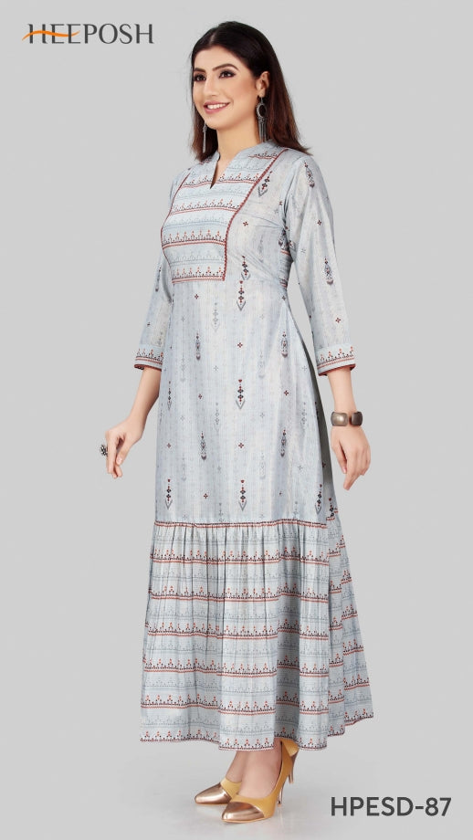 Heeposh Designer Indo Fashion Muslin Fancy Stylish Designer Style Party Wear Kurtis With Set Of Bottom & Dupatta