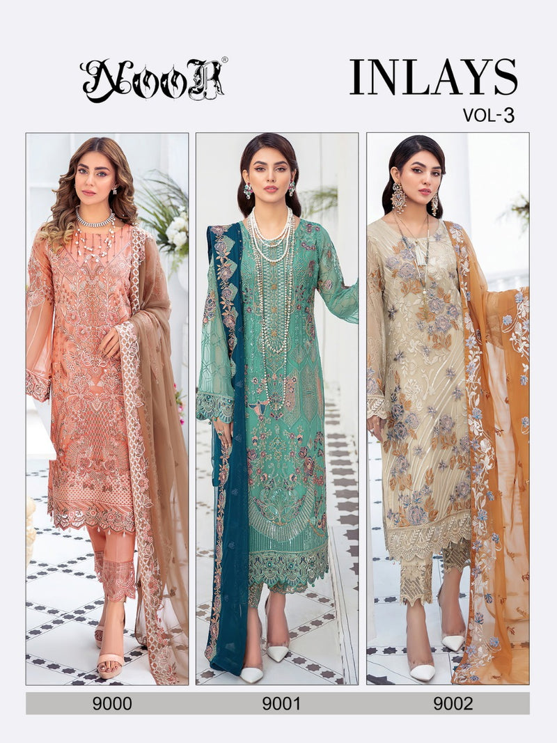 Noor Inlays Vol 3 Georgette Pakistani Style Embroidered Wedding Wear Salwar Kameez