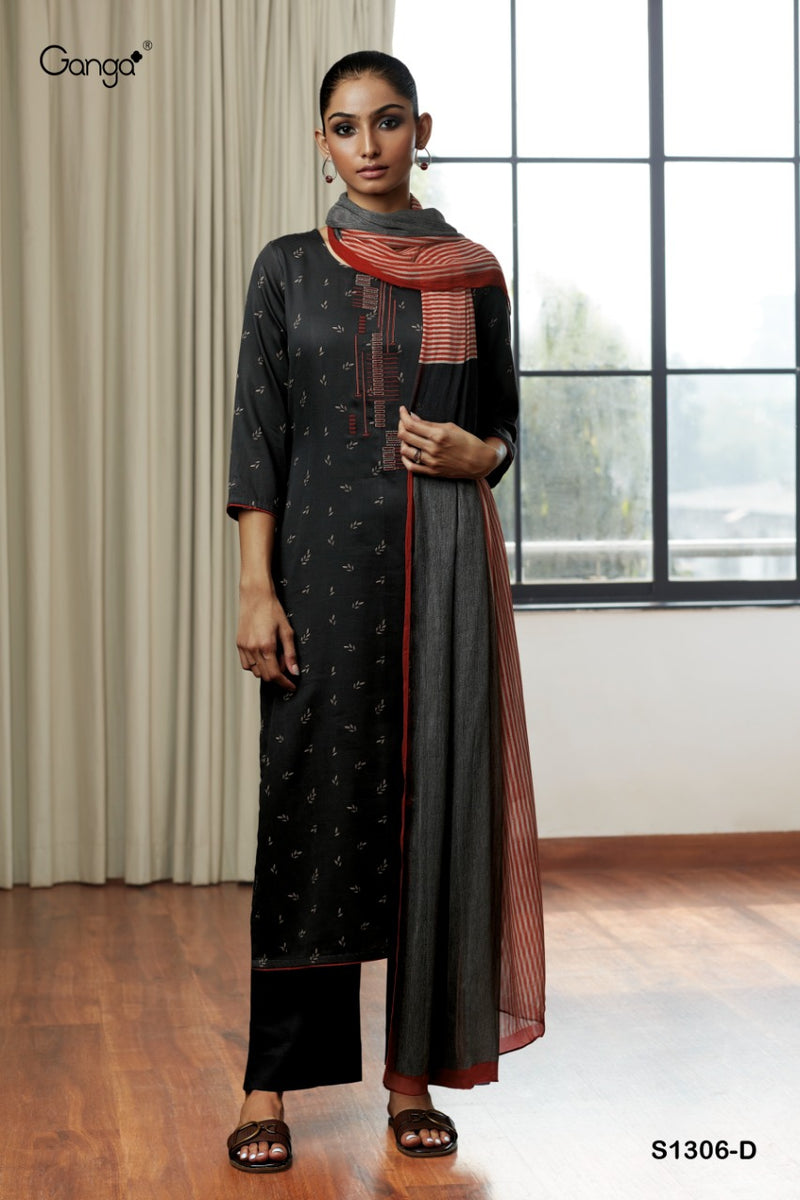 Ganga Inna 1306 Pure Cotton With Fancy Work Stylish Designer Attractive Look Fancy Salwar Kameez