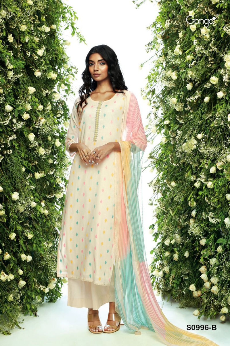 Ganga Inna Cotton Jacquard With Embroidery Designer Party Wear Salwar Suits