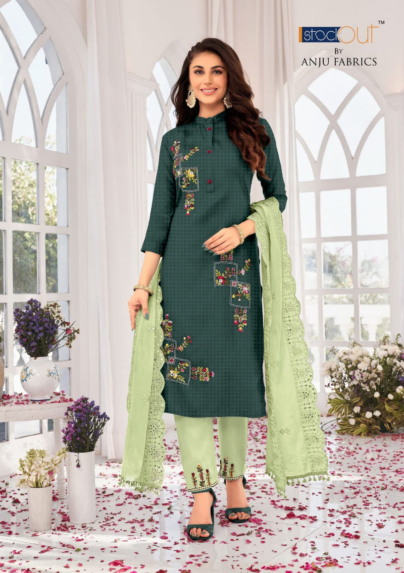 Anju Fabrics Insta Girl Premium Viscose Rayon Designer Party Wear Kurtis With Bottom & Dupatta