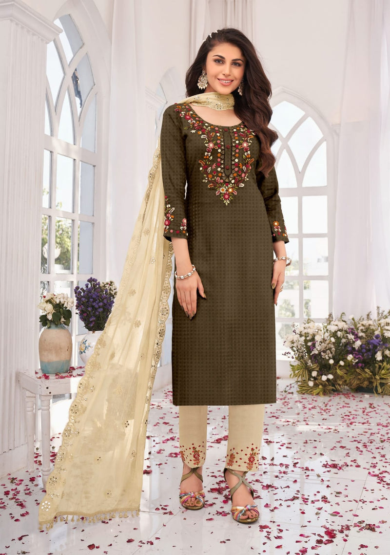 Anju Fabrics Insta Girl Premium Viscose Rayon Designer Party Wear Kurtis With Bottom & Dupatta