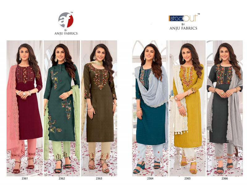 Anju Fabrics Insta Girl Premium Viscose Rayon Designer Party Wear Kurtis With Bottom & Dupatta