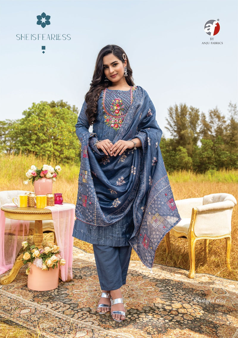 Anju Fabs Insta Giril Vol 3 Viscose With Heavy Embroidery Work Stylish Designer Party Wear Kurti