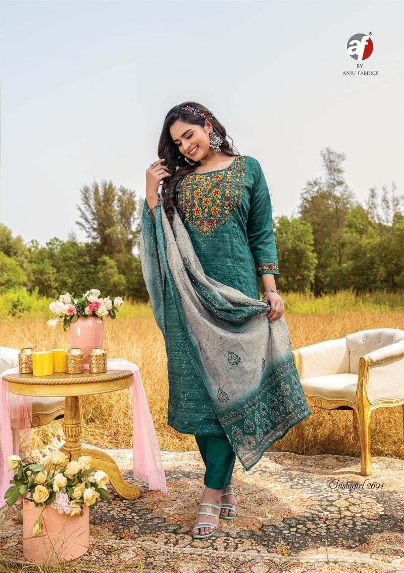 Anju Fabs Insta Giril Vol 3 Viscose With Heavy Embroidery Work Stylish Designer Party Wear Kurti