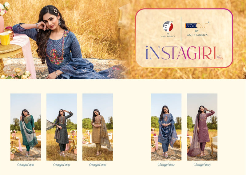 Anju Fabs Insta Giril Vol 3 Viscose With Heavy Embroidery Work Stylish Designer Party Wear Kurti