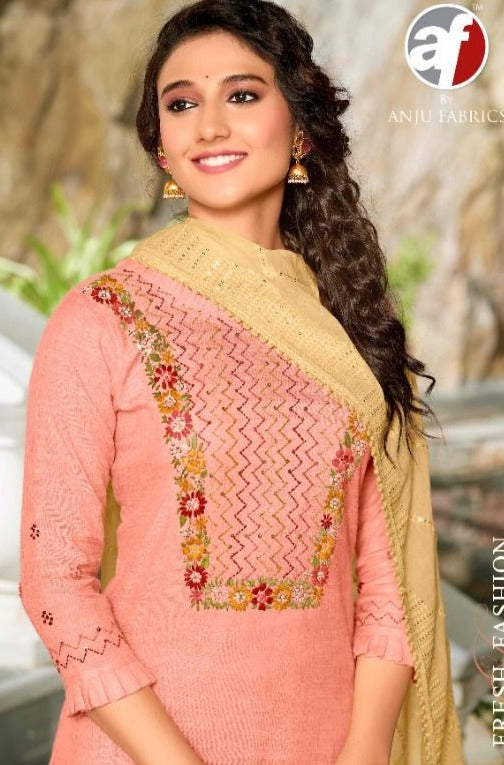 Anju Fabrics Insta Girls Vol 1 Rayon Party Wear Fancy Kurtis With Bottom & Dupatta