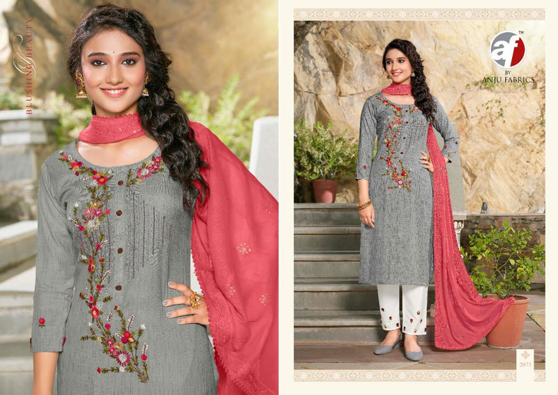 Anju Fabrics Insta Girls Vol 1 Rayon Party Wear Fancy Kurtis With Bottom & Dupatta
