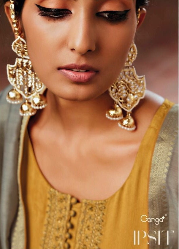 Ganga Suit Ipsit Makhnali Chiffon With Heavy Work Stylish Designer party Wear salwar Kameez