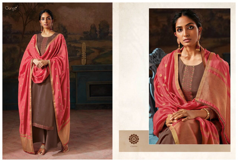 Ganga Suit Ipsit Makhnali Chiffon With Heavy Work Stylish Designer party Wear salwar Kameez
