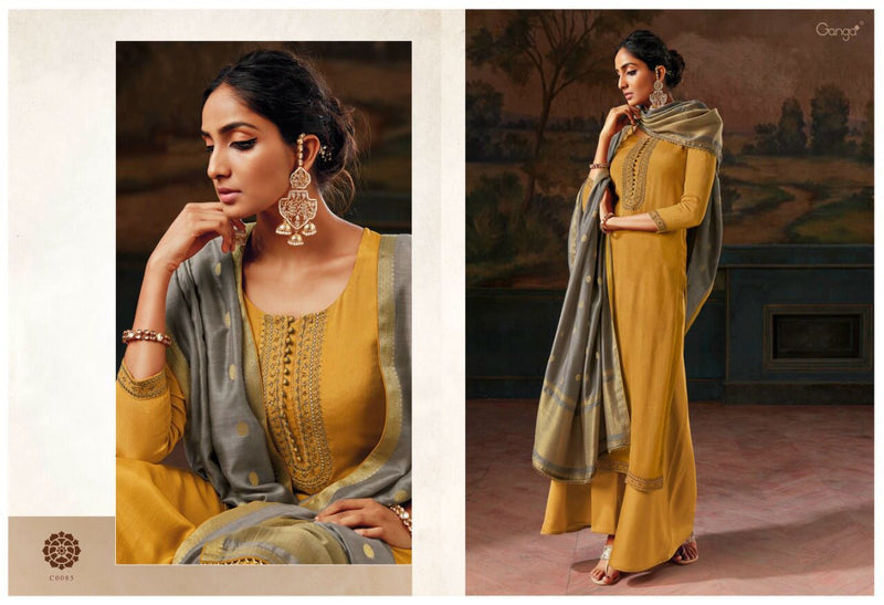 Ganga Suit Ipsit Makhnali Chiffon With Heavy Work Stylish Designer party Wear salwar Kameez