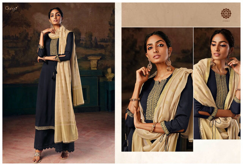 Ganga Suit Ipsit Makhnali Chiffon With Heavy Work Stylish Designer party Wear salwar Kameez