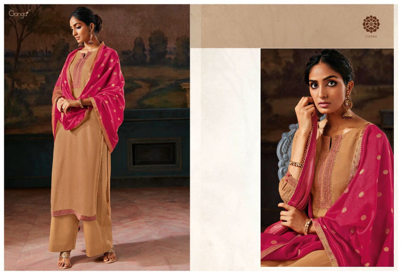 Ganga Suit Ipsit Makhnali Chiffon With Heavy Work Stylish Designer party Wear salwar Kameez