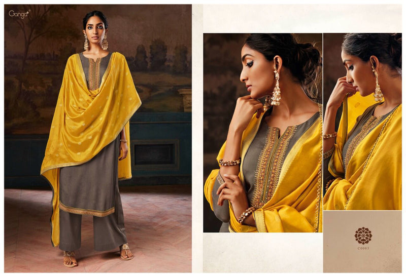 Ganga Suit Ipsit Makhnali Chiffon With Heavy Work Stylish Designer party Wear salwar Kameez
