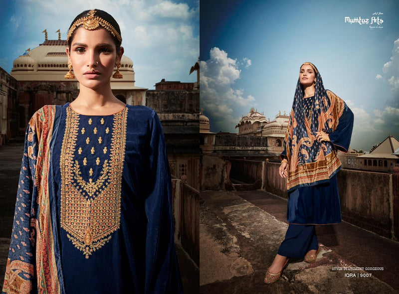Mumtaz Arts Iqra Velvet With Heavy Coding Embroidery Work Stylish Designer Party Wear Salwar Kameez