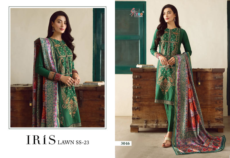 Shree Fabs Iris Lawn Ss 23 Lawn Cotton Self Embroidery Pakistani Designer Salwar Suit