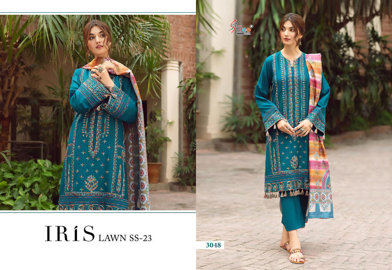Shree Fabs Iris Lawn Ss 23 Lawn Cotton Self Embroidery Pakistani Designer Salwar Suit