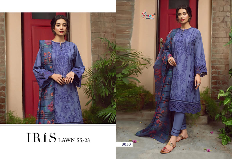 Shree Fabs Iris Lawn Ss 23 Lawn Cotton Self Embroidery Pakistani Designer Salwar Suit
