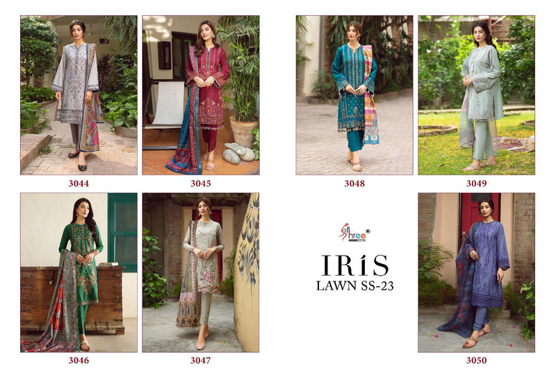 Shree Fabs Iris Lawn Ss 23 Lawn Cotton Self Embroidery Pakistani Designer Salwar Suit