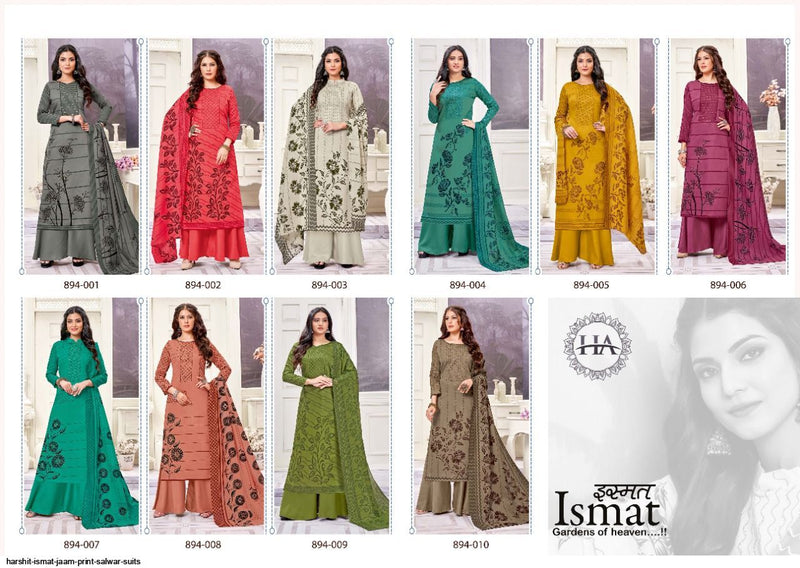 Harshit Fashion Hub Ismat Jam Cotton Printed Festive Wear Salwar Suits