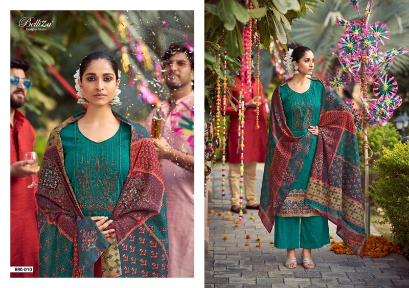 Belliza Designer Studio Itminaan Pure Jam Cotton Occasional Wear Embroidered Salwar Kameez