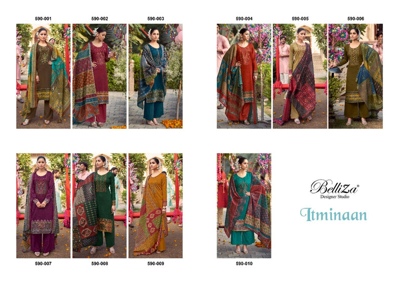 Belliza Designer Studio Itminaan Pure Jam Cotton Occasional Wear Embroidered Salwar Kameez