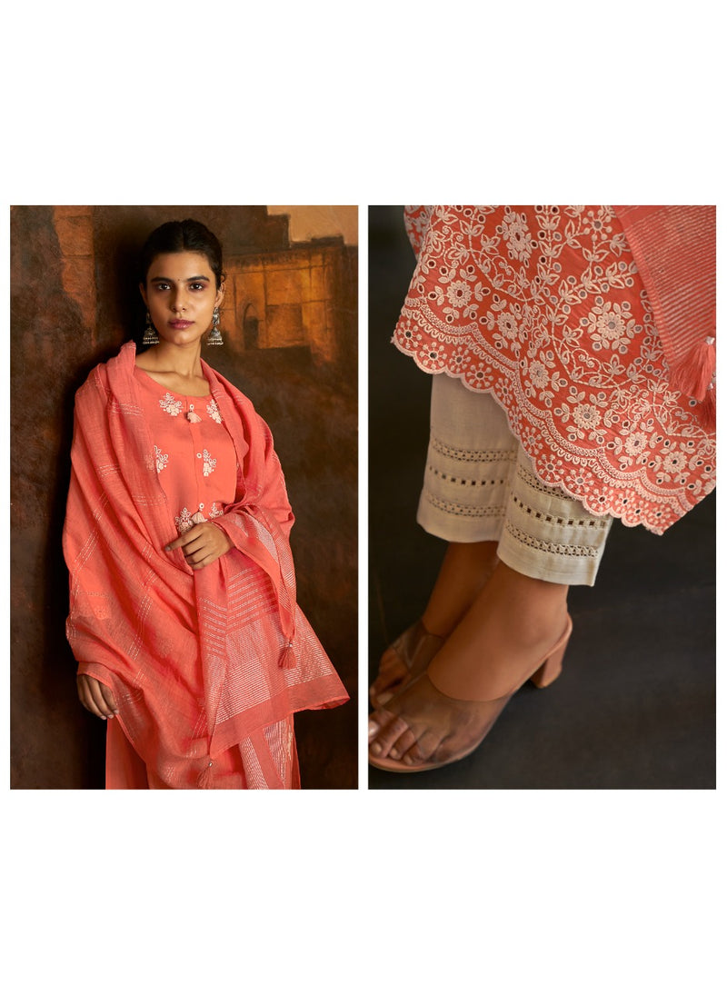 Four Buttons Ivory 2 Viscose Party Wear Kurti