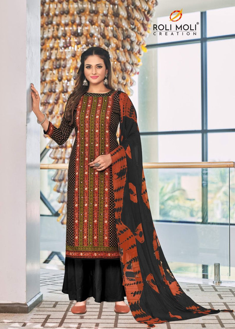 Roli Moli Creation Izhar Rayon Cotton Party Wear Salwar Suits With Fancy Prints