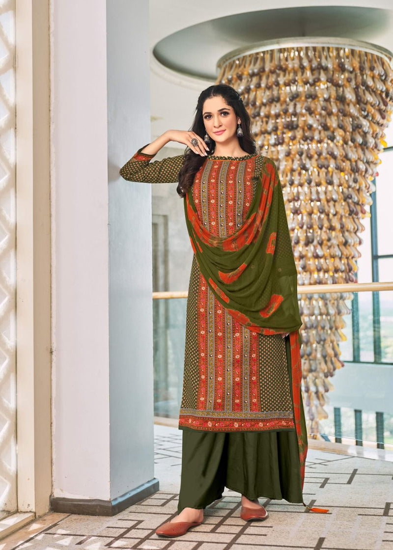 Roli Moli Creation Izhar Rayon Cotton Party Wear Salwar Suits With Fancy Prints