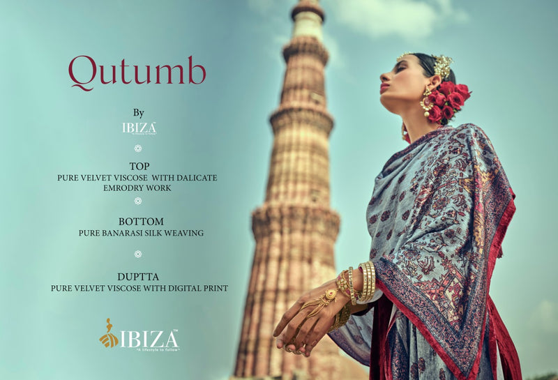 Ibiza Fashion Qutumb Velvet Viscose With Embroidery Work Suit