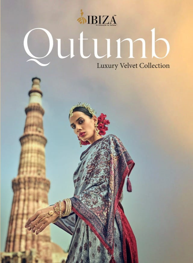 Ibiza Fashion Qutumb Velvet Viscose With Embroidery Work Suit
