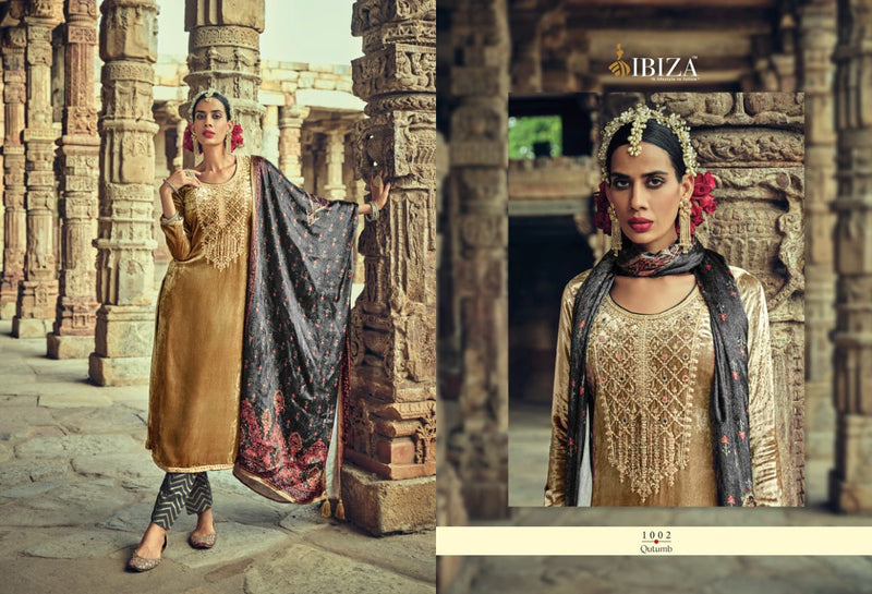 Ibiza Fashion Qutumb Velvet Viscose With Embroidery Work Suit