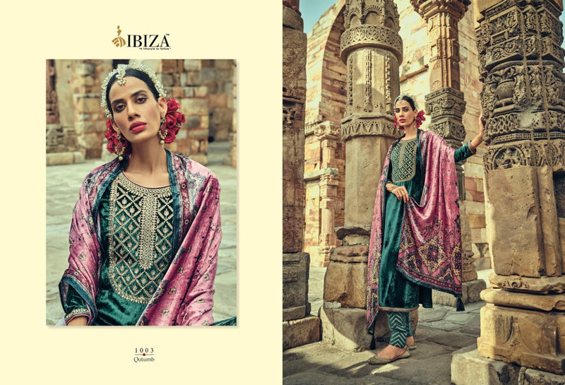 Ibiza Fashion Qutumb Velvet Viscose With Embroidery Work Suit