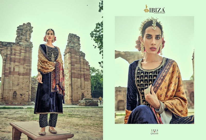 Ibiza Fashion Qutumb Velvet Viscose With Embroidery Work Suit