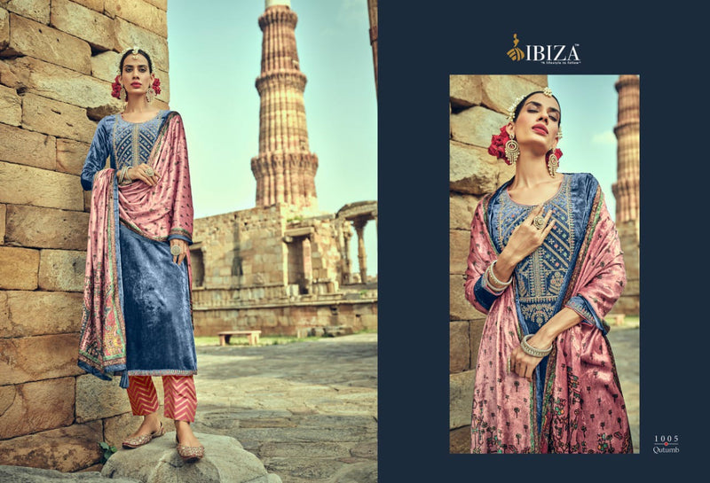 Ibiza Fashion Qutumb Velvet Viscose With Embroidery Work Suit