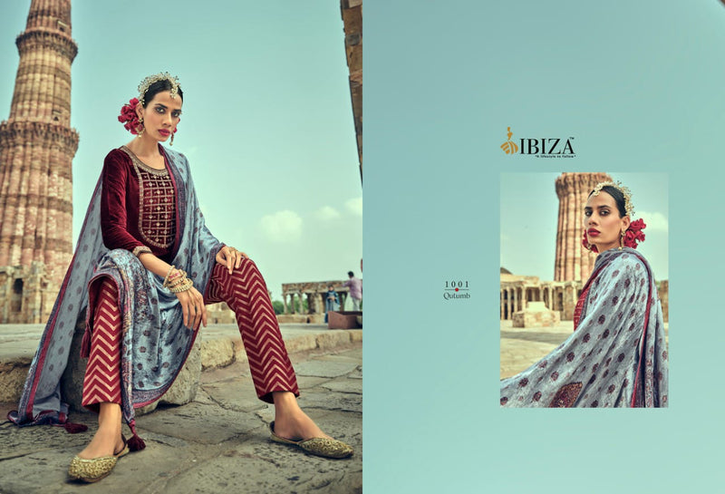Ibiza Fashion Qutumb Velvet Viscose With Embroidery Work Suit