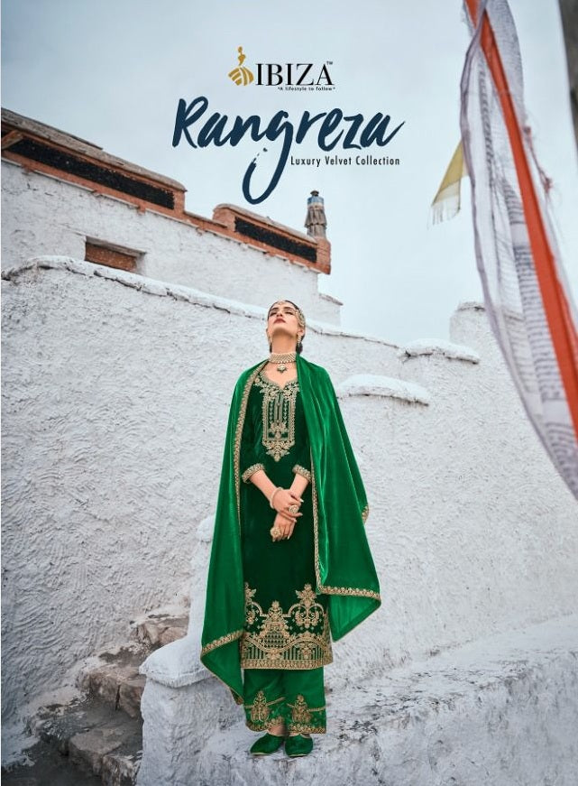 Ibiza Rangreza Velvet With DEsigner Delicate Embroidery Salwar Suit