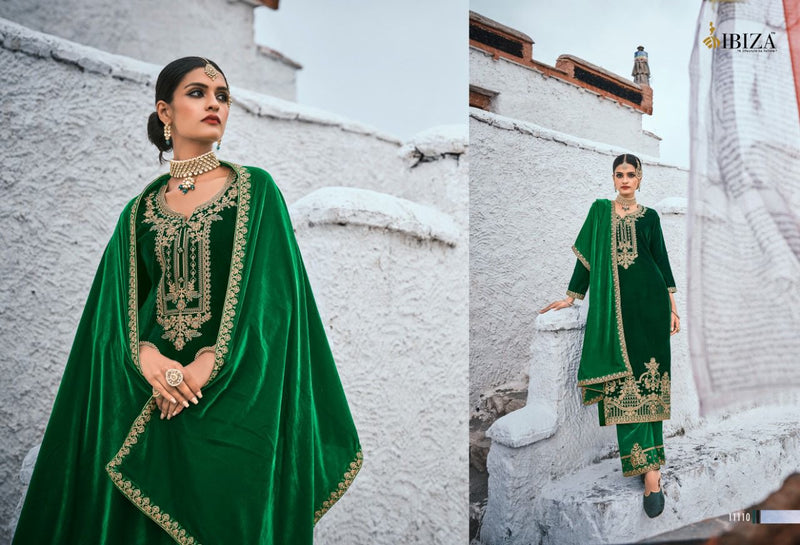 Ibiza Rangreza Velvet With DEsigner Delicate Embroidery Salwar Suit