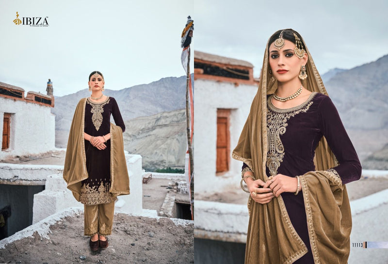 Ibiza Rangreza Velvet With DEsigner Delicate Embroidery Salwar Suit