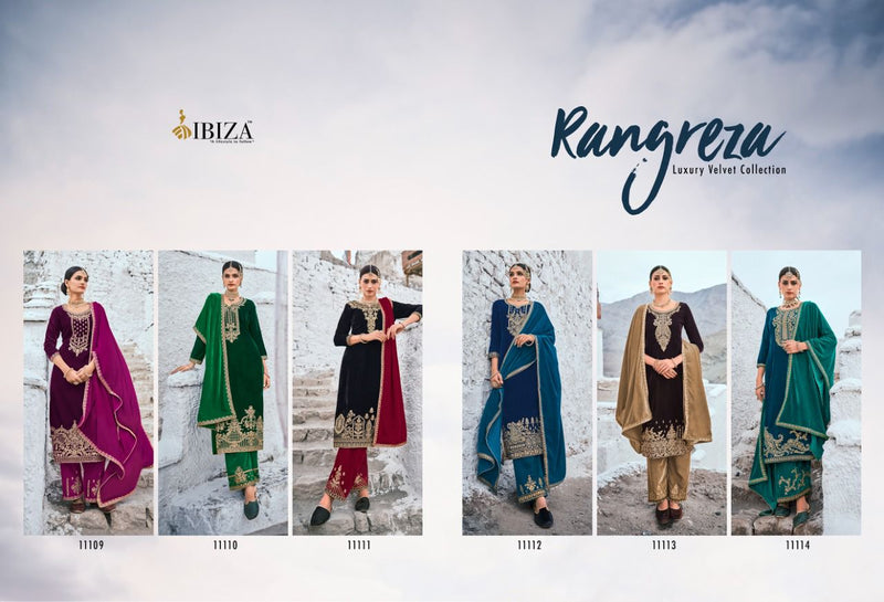 Ibiza Rangreza Velvet With DEsigner Delicate Embroidery Salwar Suit