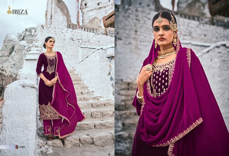 Ibiza Rangreza Velvet With DEsigner Delicate Embroidery Salwar Suit