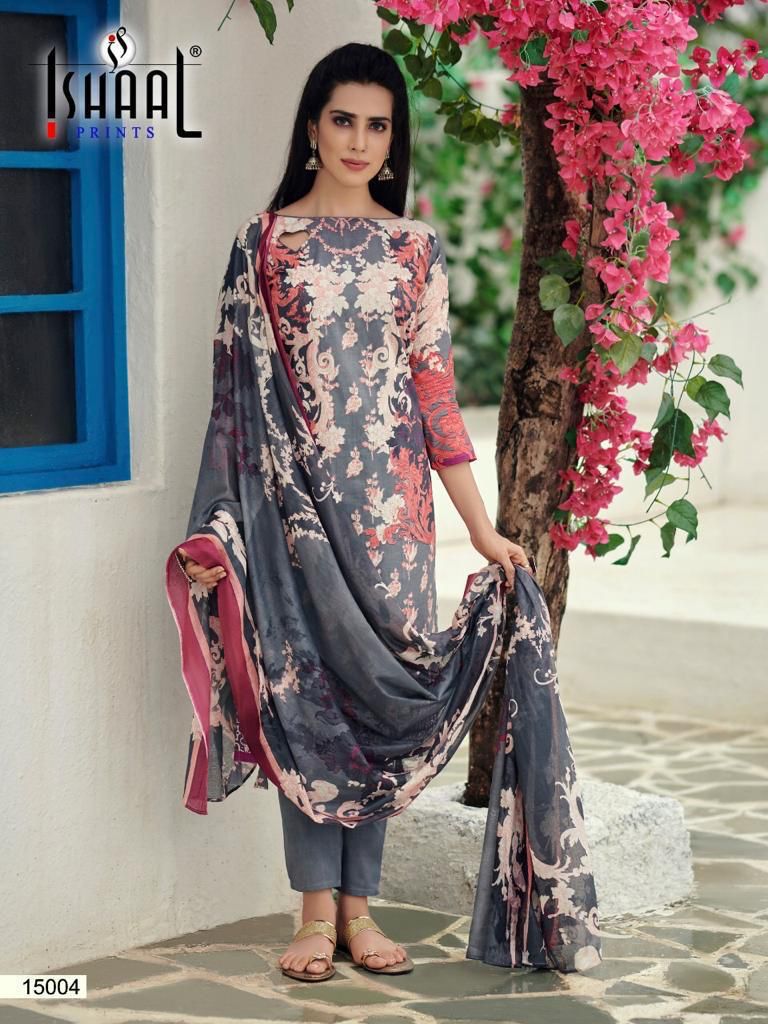 Ishaal Prints Gulmohar Vol 15 Nx Pure Lawn Salwar Suit